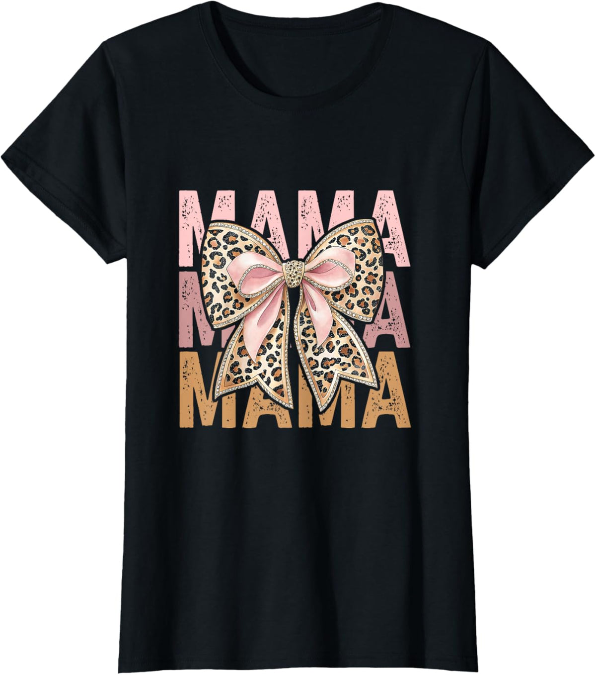 Retro Leopard Mama,Cute Mom Retro Coquette Bow Mother's Day