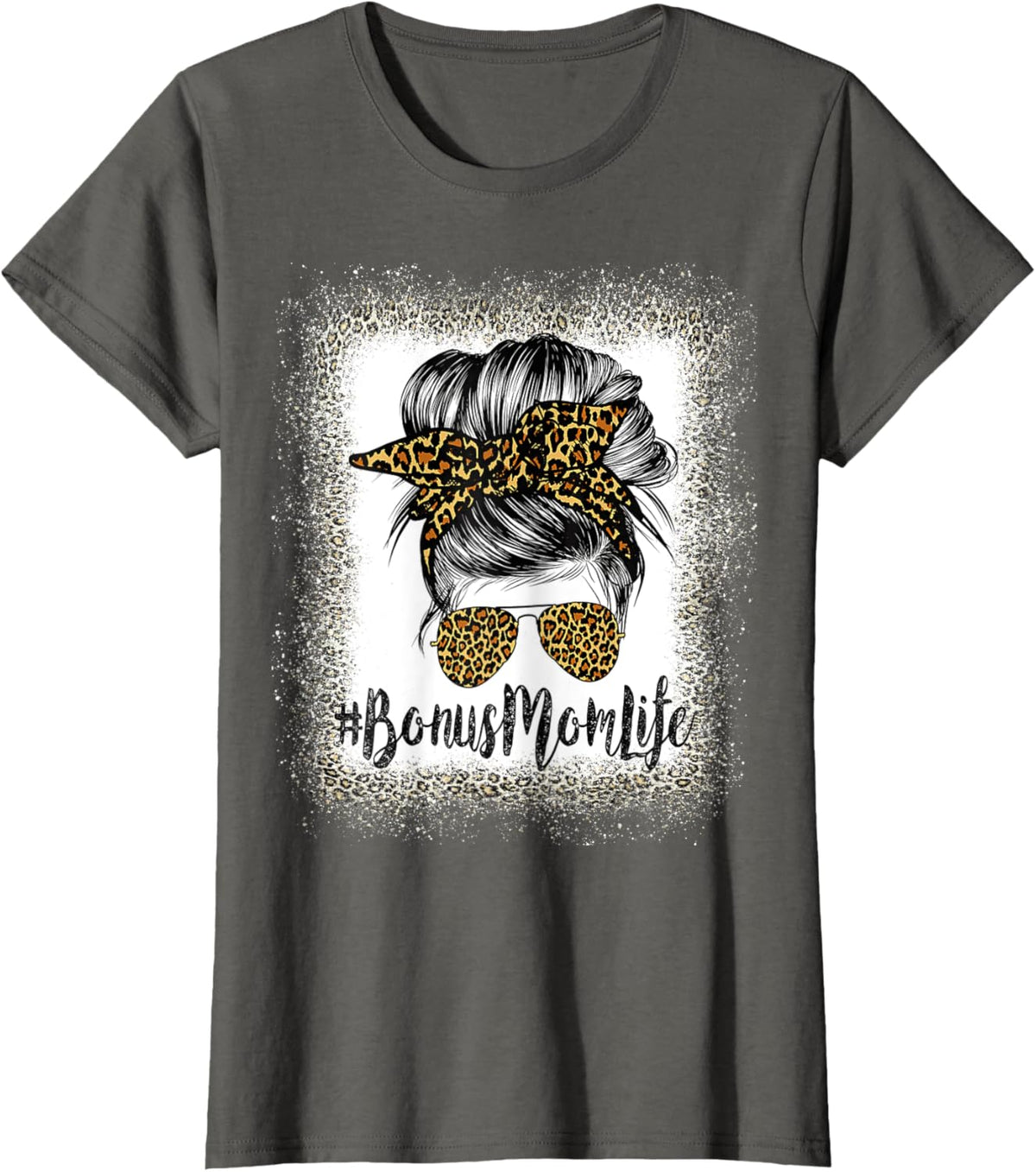 Bonus Mom Life Hair Bandana Glasses Leopard Mother's Day T