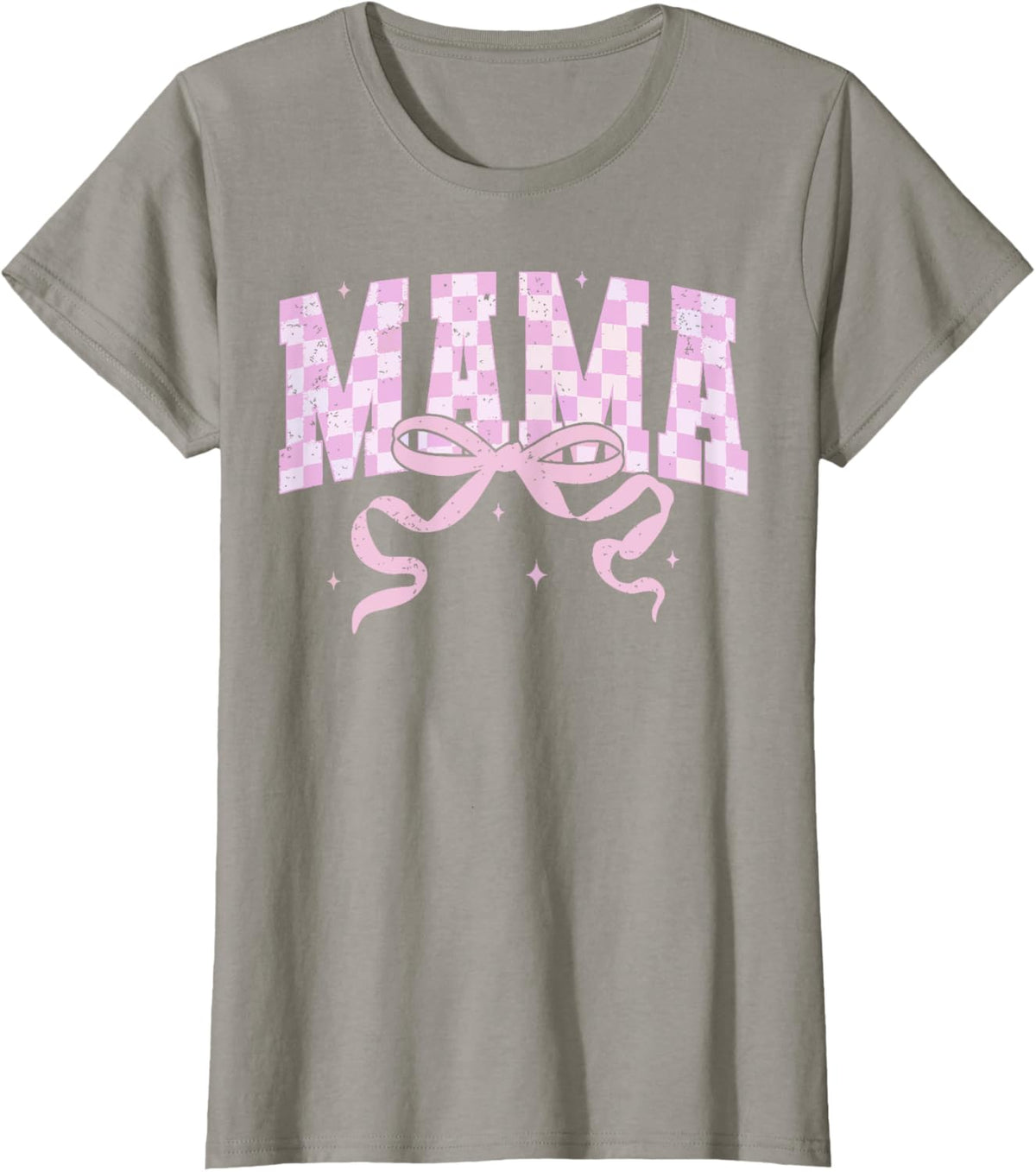 Retro Checkered Mama Coquette Mother's Day Pink Bow