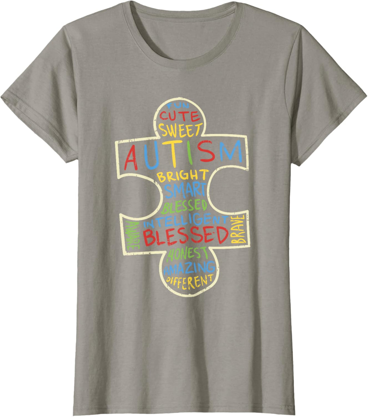 Autism Awareness Shirt Puzzle Piece Words Autistic Gift