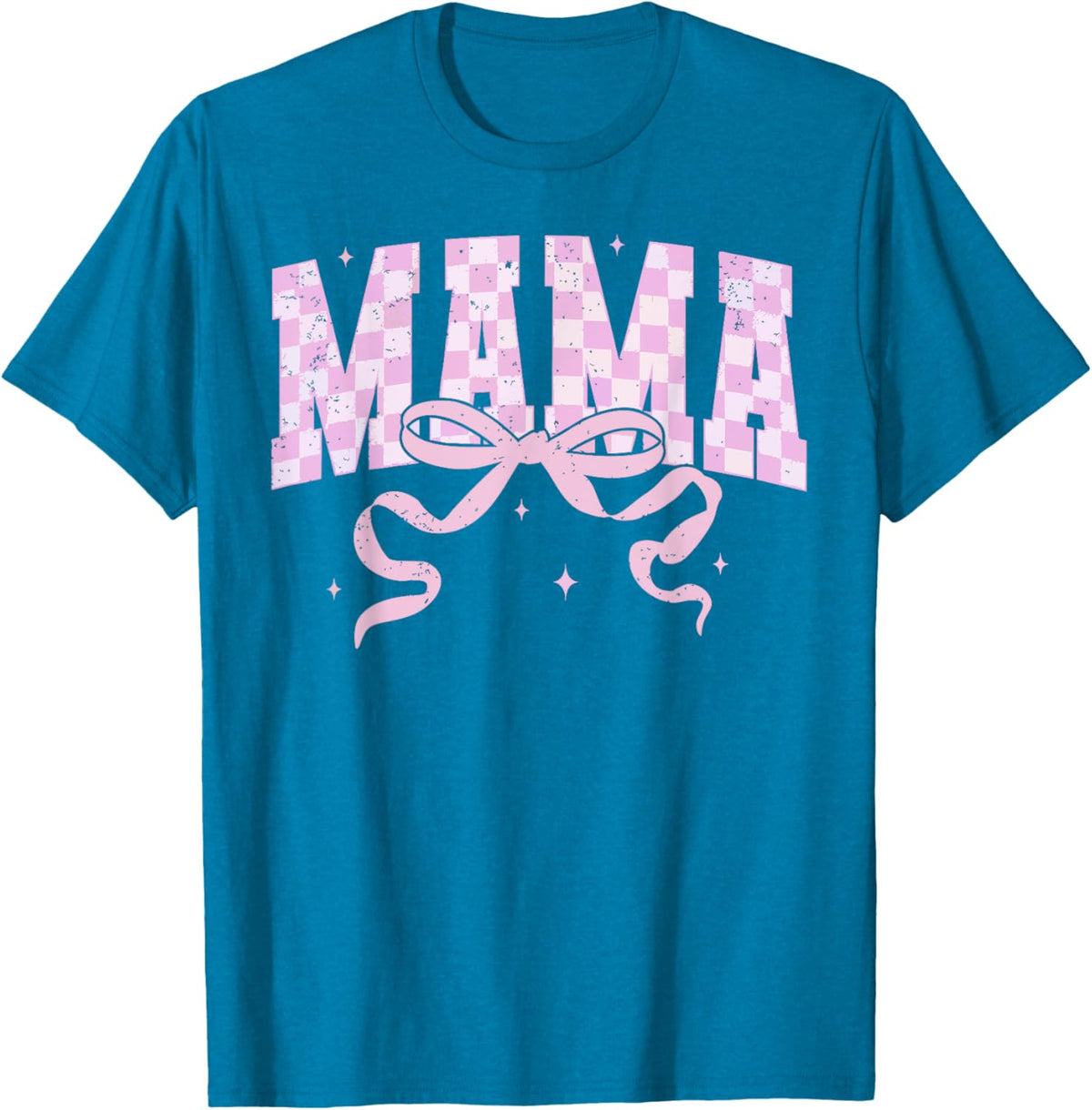 Retro Checkered Mama Coquette Mother's Day Pink Bow