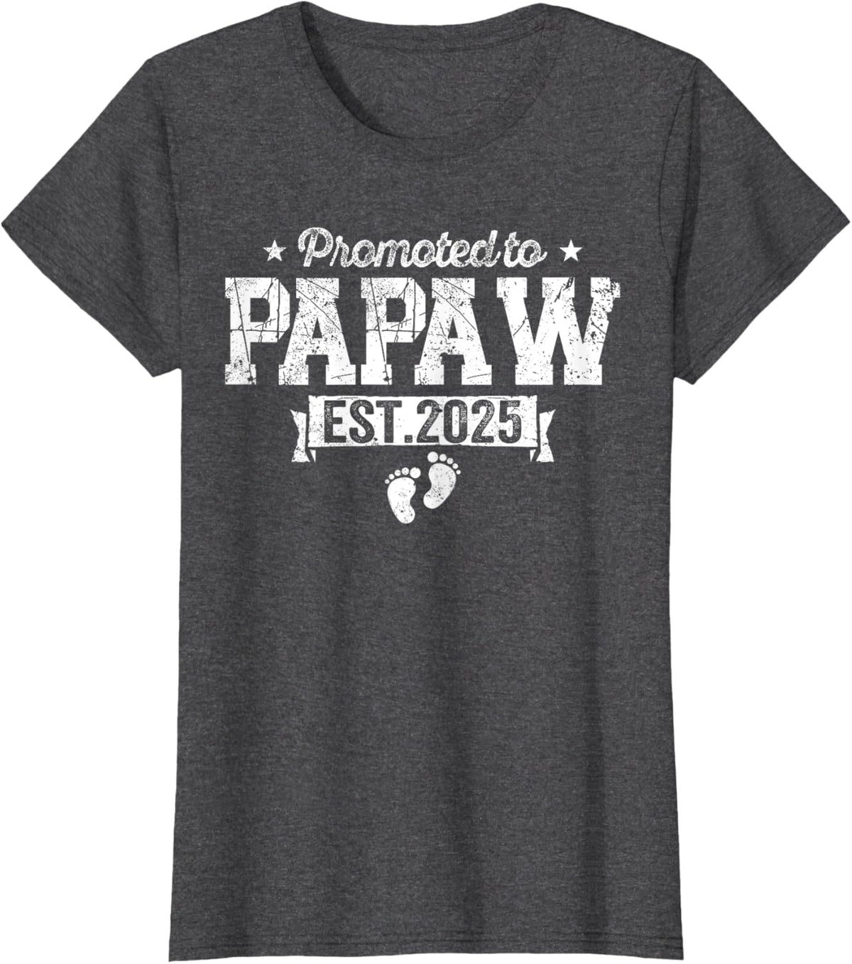 Retro Promoted To Papaw 2025 New Papaw First Father's Day T-Shirt, Small, Black