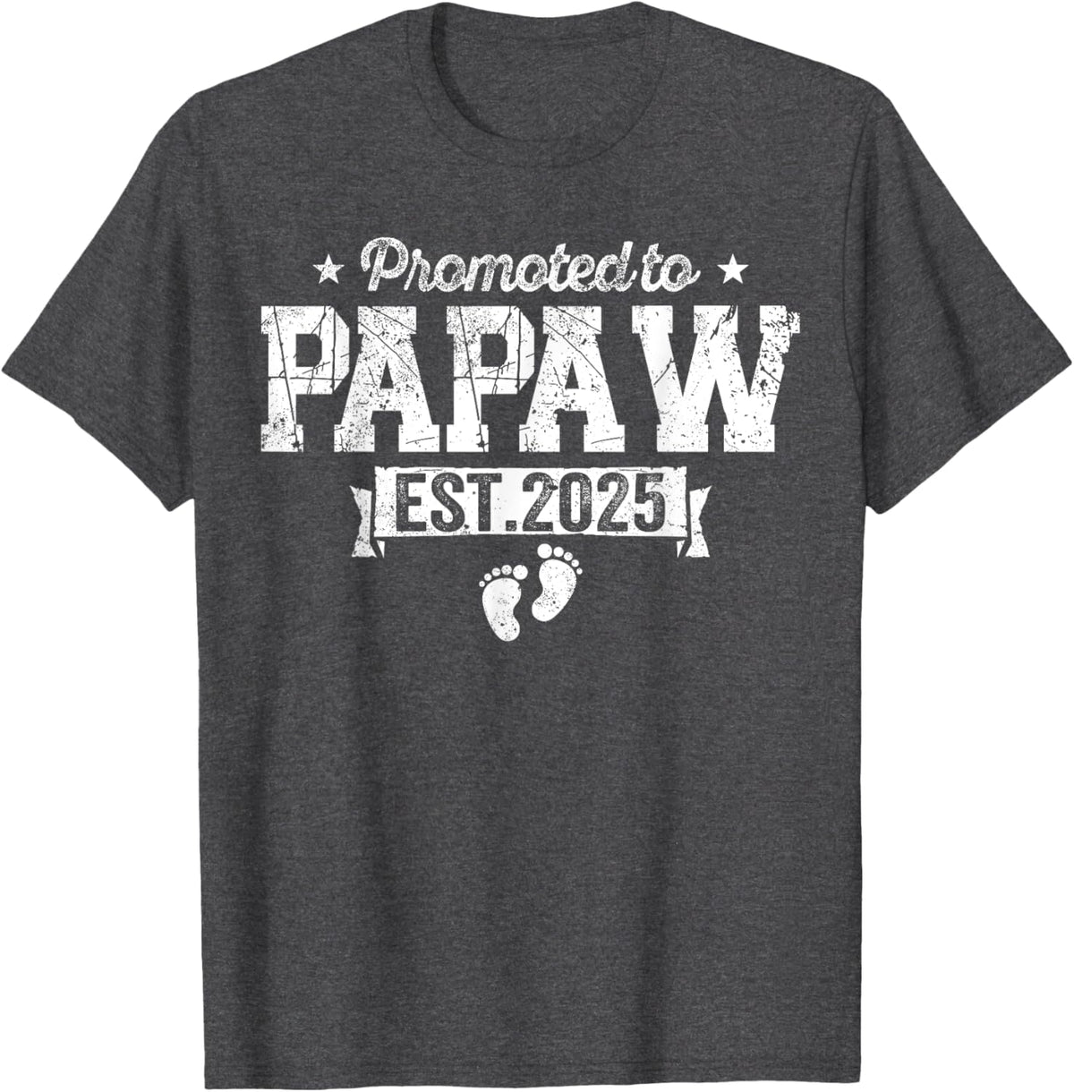 Retro Promoted To Papaw 2025 New Papaw First Father's Day T-Shirt, Small, Black