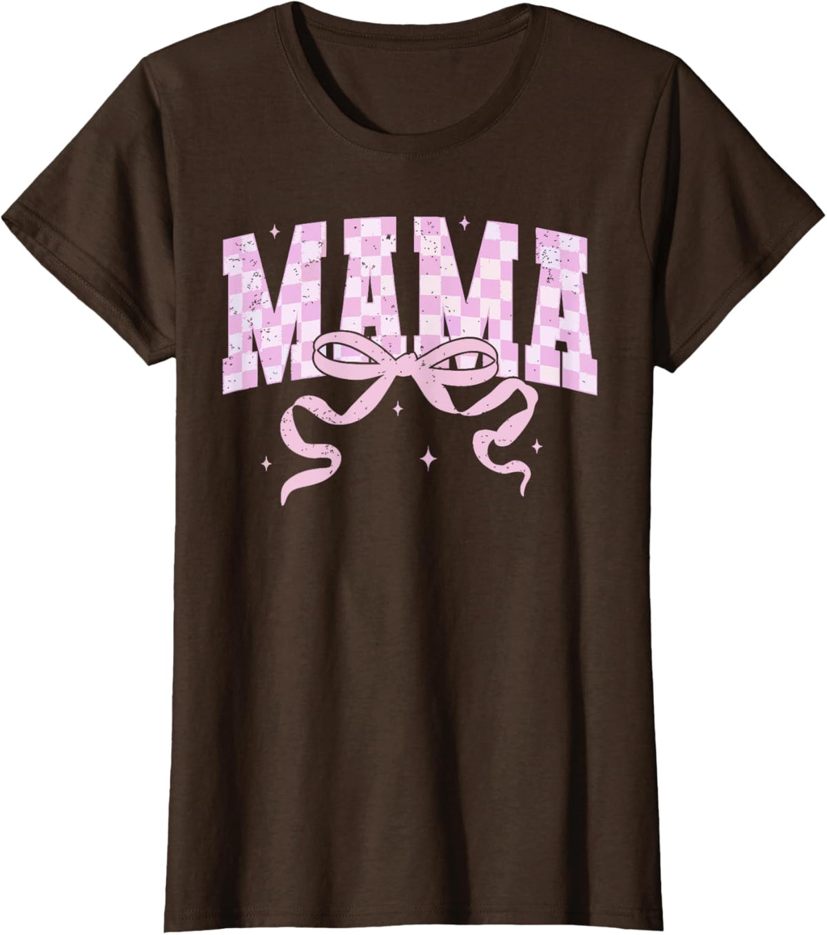 Retro Checkered Mama Coquette Mother's Day Pink Bow