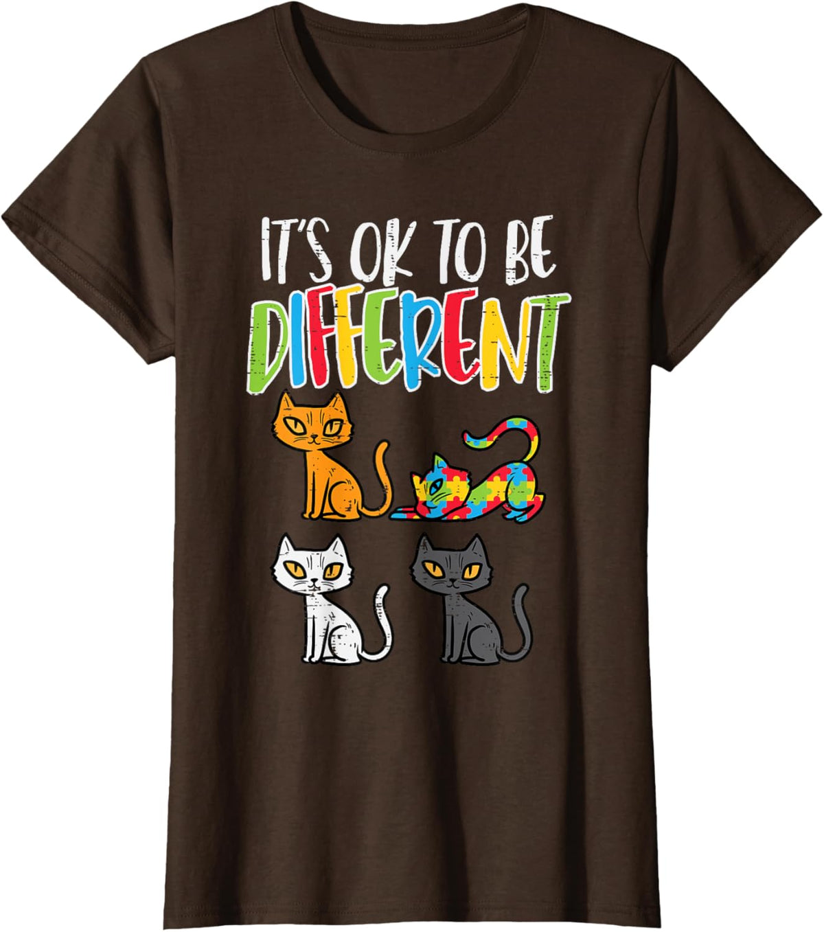 Its Ok To Be Different Cat Puzzle Cute Autism Awareness Kids
