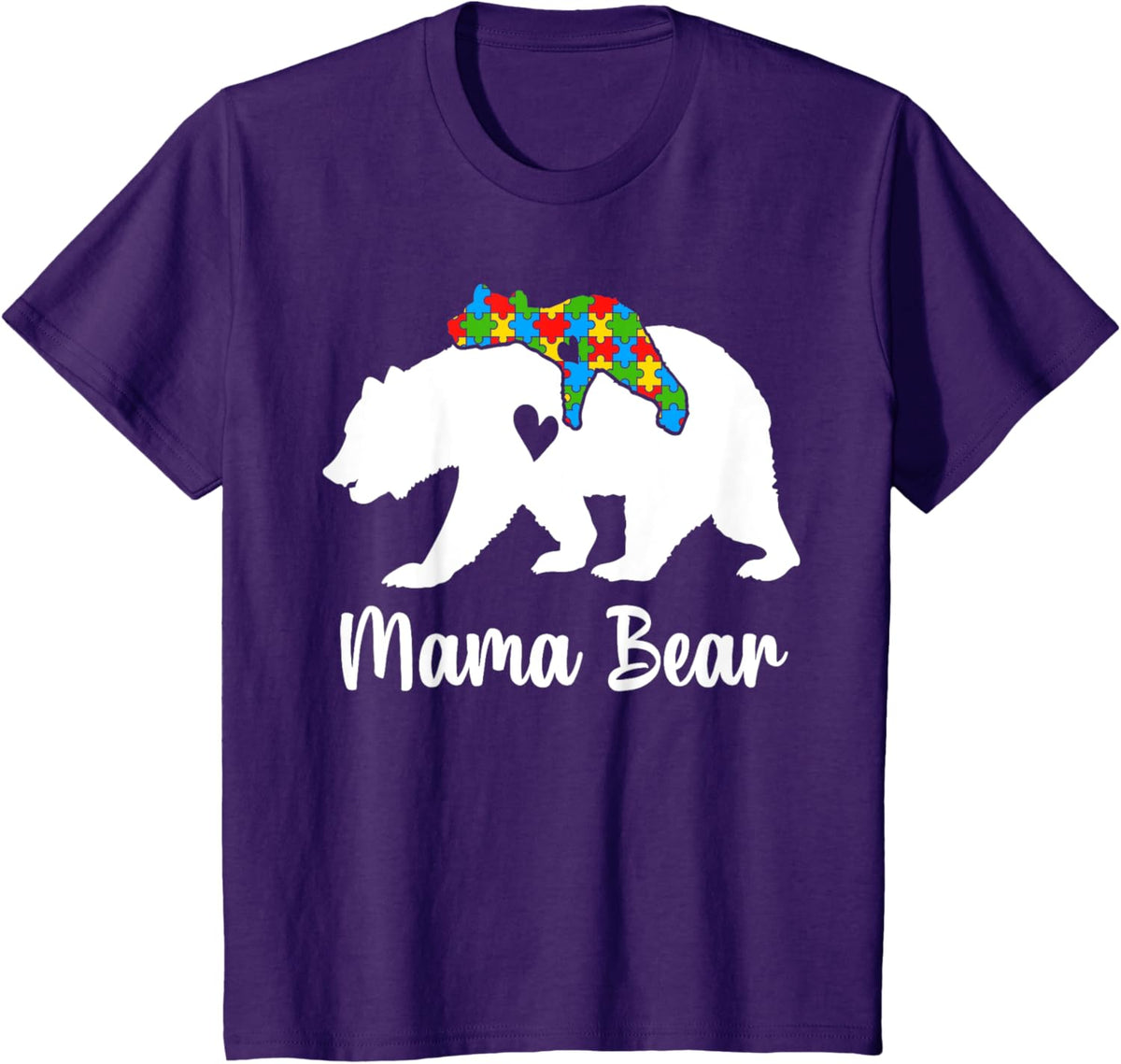 Mama Bear Love Support Autism Awareness Bear Family