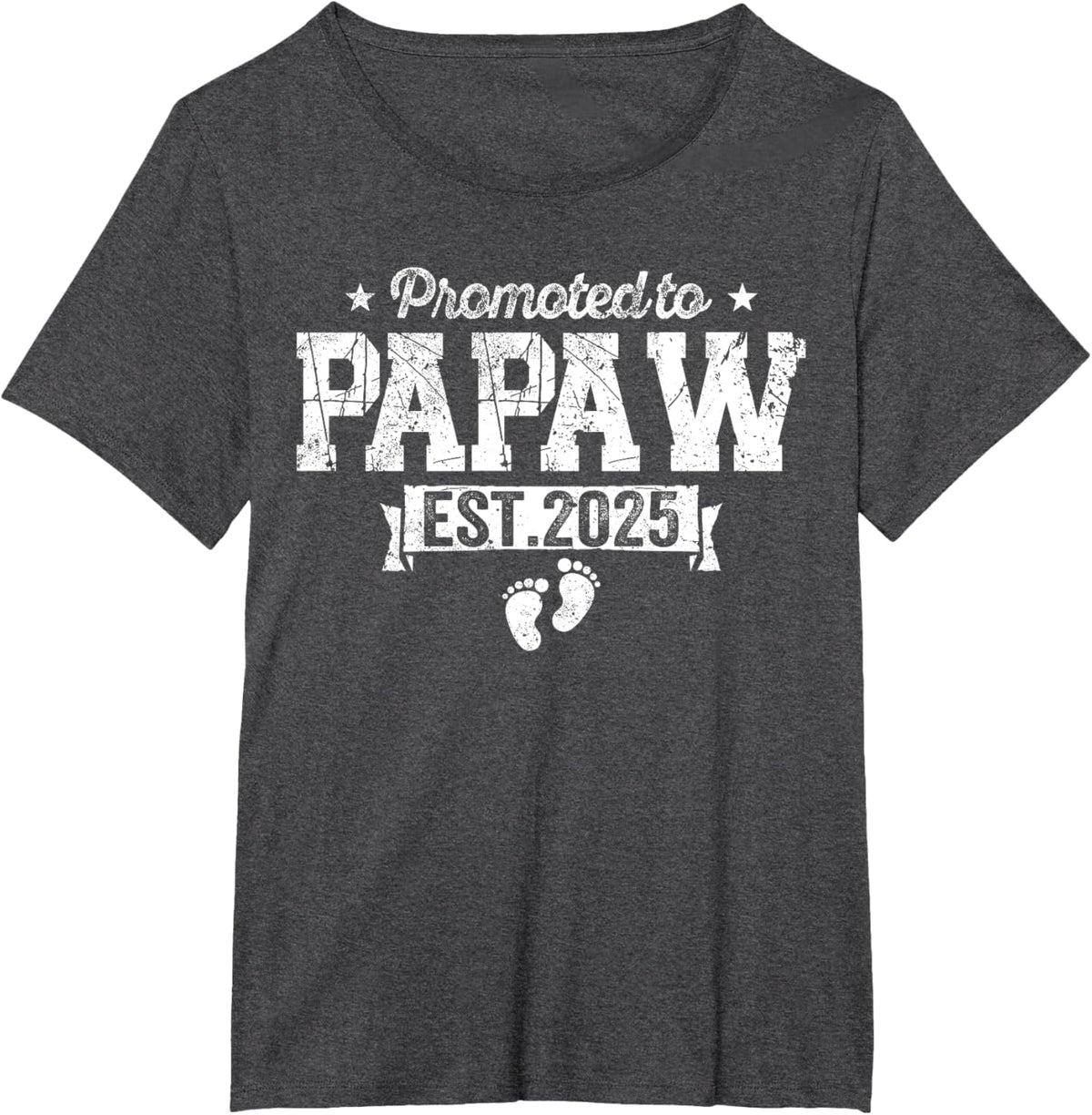 Retro Promoted To Papaw 2025 New Papaw First Father's Day T-Shirt, Small, Black